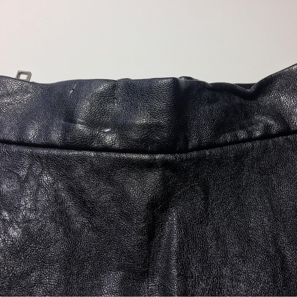 American Eagle Black Skater Faux Leather Mini Skirt - Picture 3 of 11